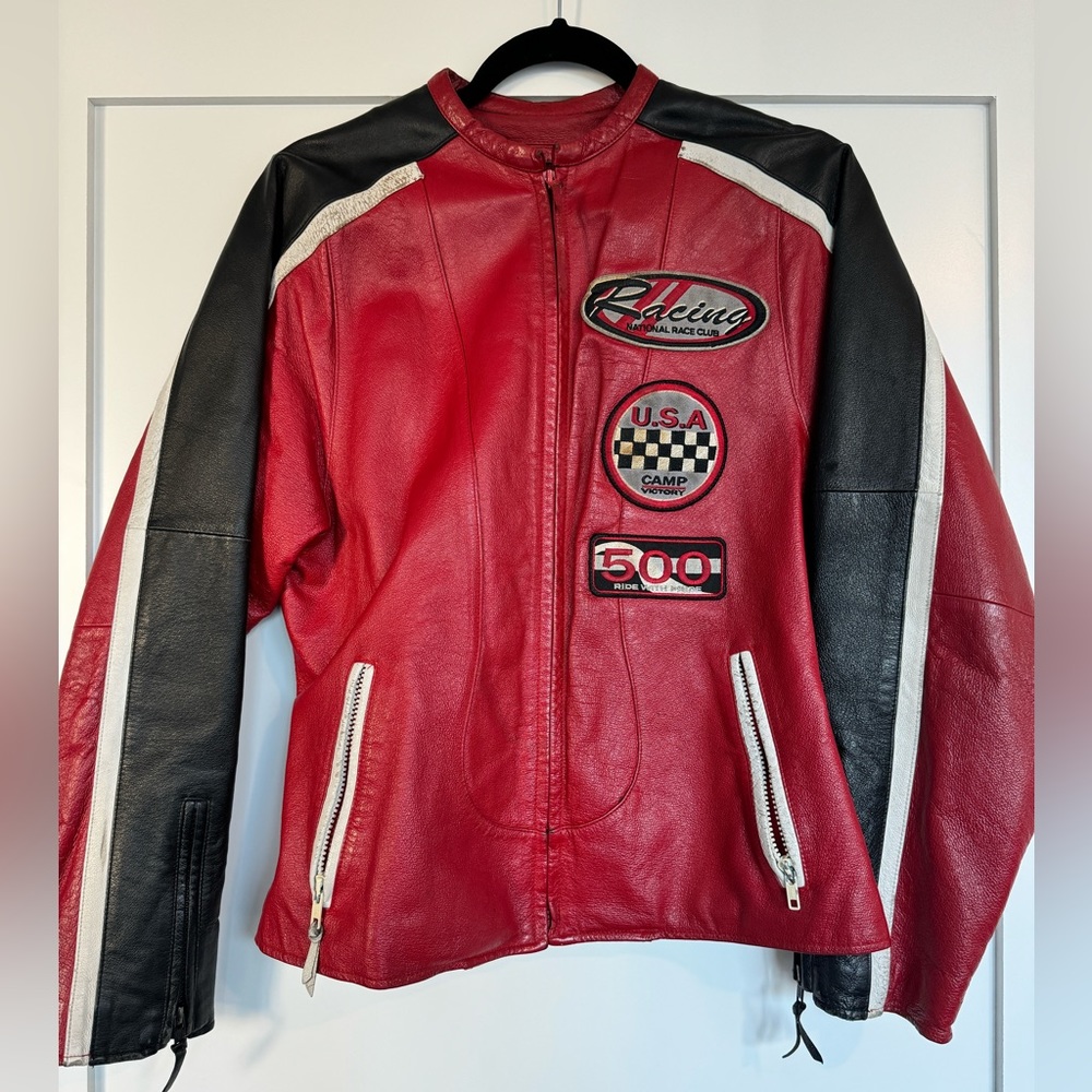 Vintage Red Moto Racing Jacket